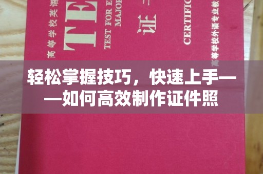 全国轻松掌握技巧，快速上手——如何高效制作证件照